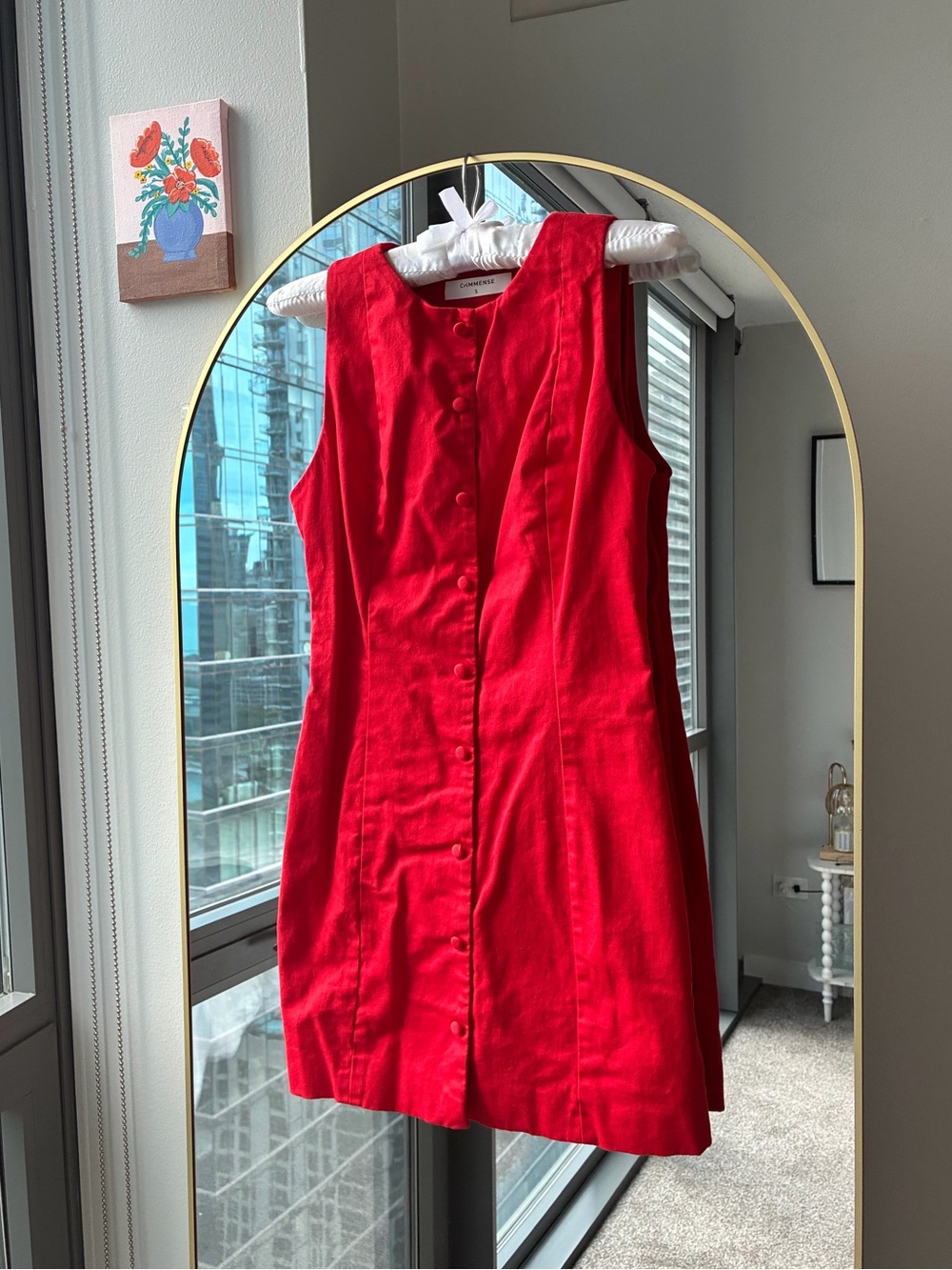 Commense Red Sleeveless Mini Dress